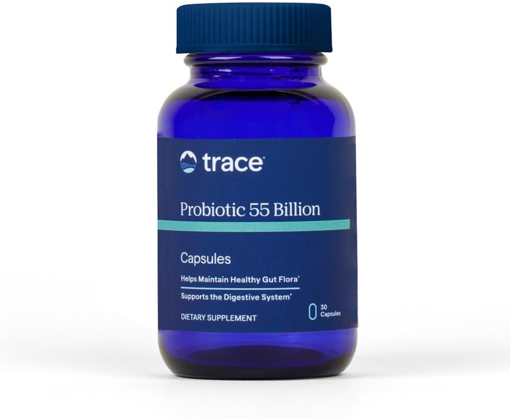 Trace Minerals Probiotic 55 Billion CFU, 30 Capsules | Multi-strain Lactobacillus and Bifidobacterium, enteric-coated delayed release, 1 daily capsule