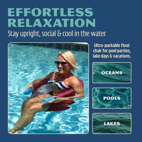 Floating Pool Chair for Adults & Kids – Mesh U-Shaped Noodle Seat for Swimming and Relaxing
