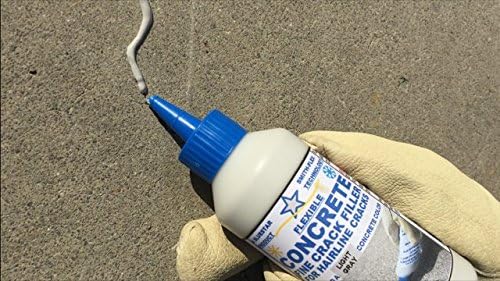 Bluestar Flexible Concrete Hairline Crack Filler (Light Gray), DIY - No Special Tools Needed. Fill Small Cracks in Concrete Driveways