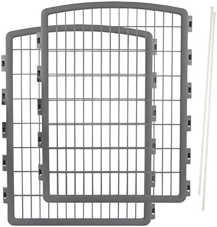 IRIS USA Playpen Panels, Extension Set, Gray | Multiple Pets, Add-On Panel Set, Connect Additional, Size Increase Addon, Matches Existing, Increases Space