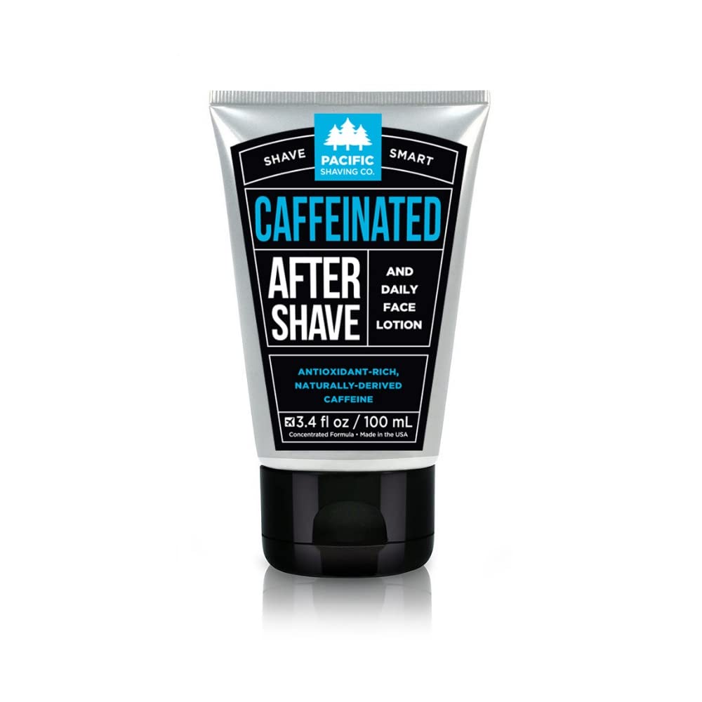 Pacific Shaving Company Caffeinated Aftershave - Helps Reduce Appearance of Redness, With Safe, Natural, and Plant-Derived Ingredients, Soothes Skin, Paraben-Free, Made in USA, 3.4 oz | Men's Grooming Post-Shave Balm for Sensitive Skin with Spearmint - A…