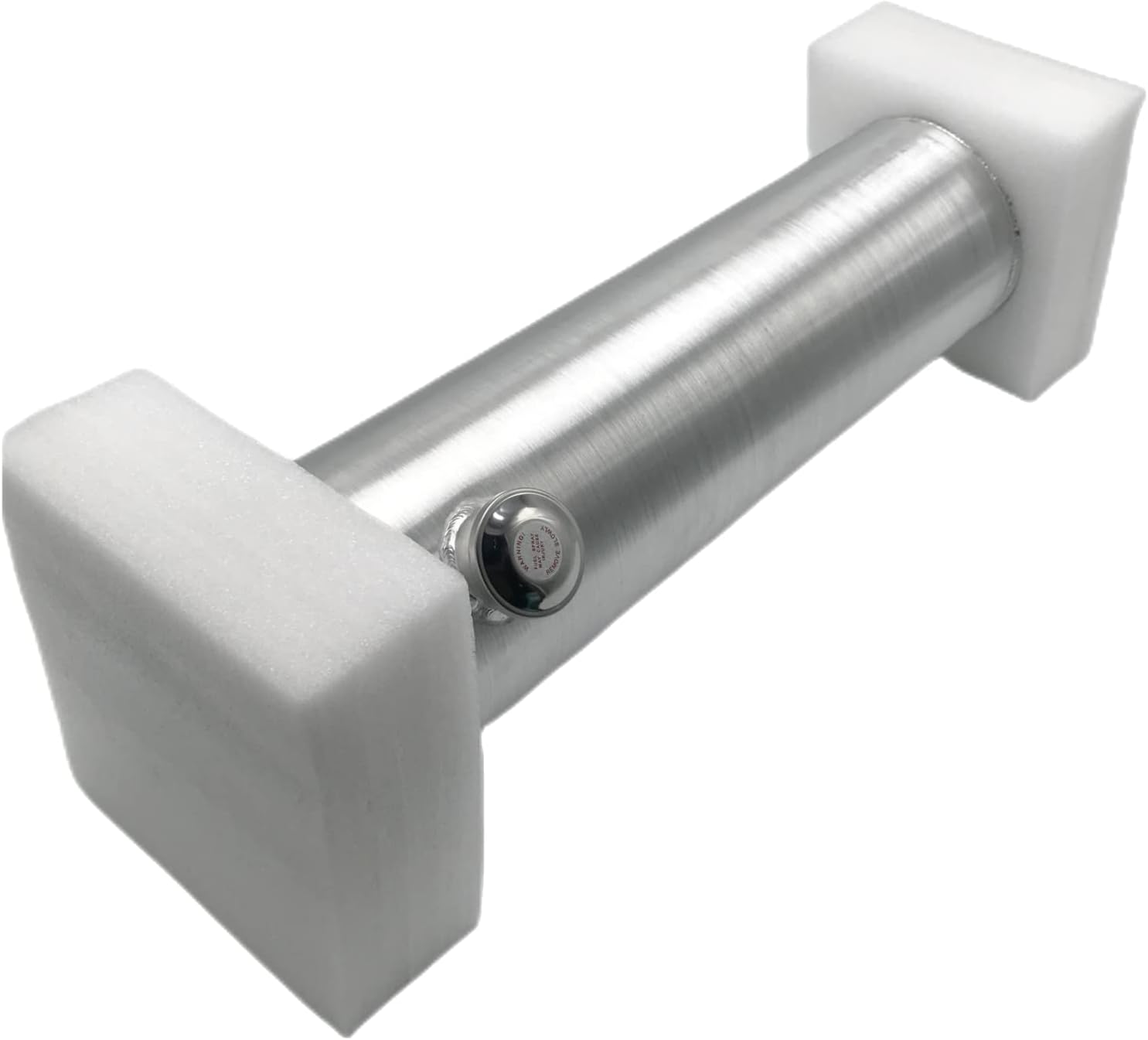 JSD 5 Gallons 8”x24“ Aluminum Spun Round Fuel Gas Tank Cell Fuel Tank with Bracket End Fill 1/4" NPT Outlet