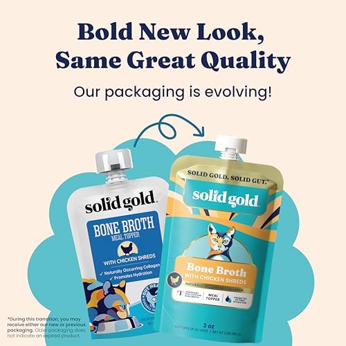 Solid Gold Bone Broth Cat Food Topper, Tuna, Lickable Pouches, 12ct