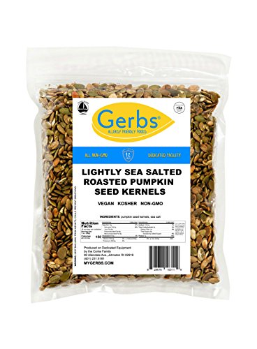 GERBS Unsalted Pumpkin Seed Kernels 4 LBS|Top 14 Allergy Free Food |Use in salads, yogurt, bake, oatmeal, trail mix|Grown in Canada, packed in US | Canadian Grown, No Additives | Naturally Crunchy & Mildly Nutty | Top 14 Allergen-Free