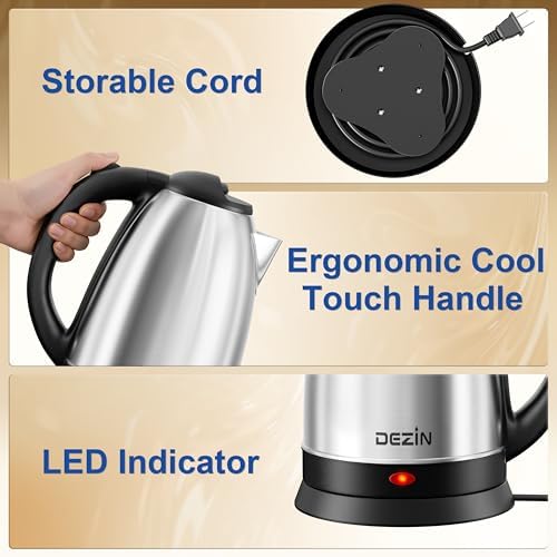 DEZIN 2L Electric Kettle, Fast Boil Electric Tea Kettle, 1000W Water Boiler