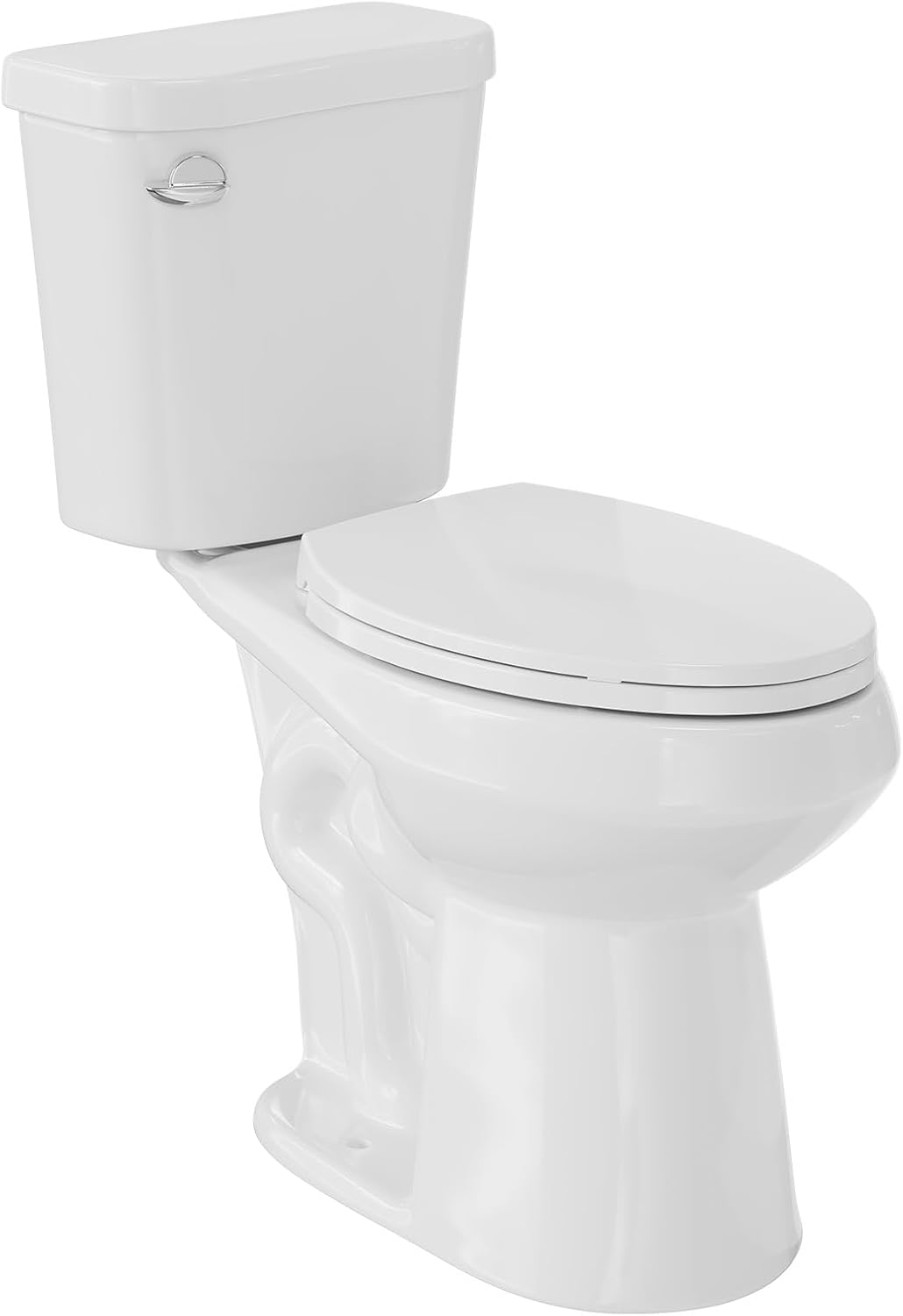 Two-Piece Toilets for Bathrooms, Comfort ADA Toilet with 19" Height, Elongated with Soft Close Seat, Power Flush 1.28 GPF