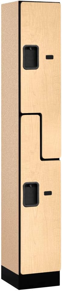 Salsbury Industries Double Tier 'S' Style Designer Wood Locker, Mahogany, 5' 3" x 15"