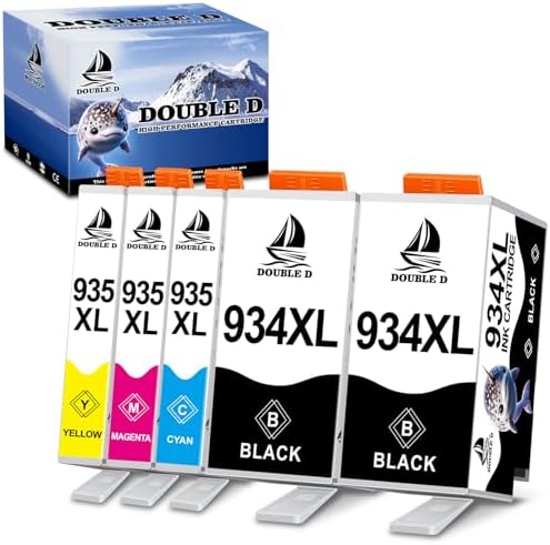 DOUBLE D 934 and 935 Ink Cartridges Compatible Replacement for HP 934XL 935XL for HP Officejet Pro 6830 6230 6815 6835 6812 6820 6220 6810 Printers