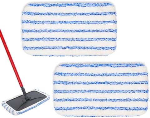2-Pack Reusable Microfiber mop Pads, Compatible with Oceda 15x8 inch Flat mop, Wet and Dry use, deep Cleaning (mop Handle not Included).
