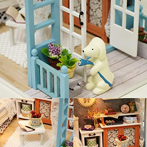 DIY Miniature House Kit with Furniture for Kids Teens Adults Aged 14+ | 1:24 Scale Wooden Mini Doll House Accessories Creative Room Book Nook(Forest Times)