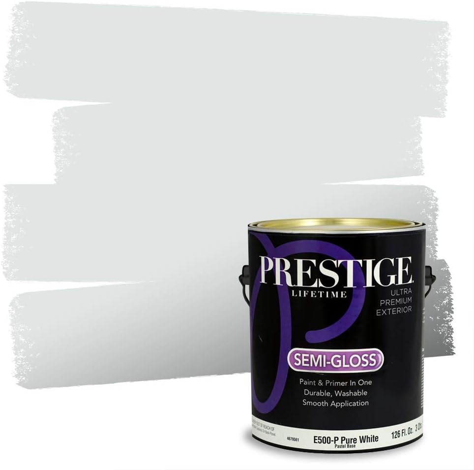 Prestige Paints E400-P-SW6506 Exterior Paint and Primer in One, 1-Gallon, Satin, Comparable Match of Sherwin Williams Vast, 1 Gallon, SW45-Vast Sky