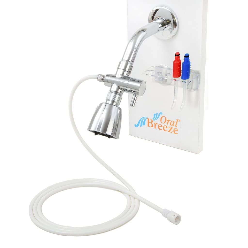 Oral Breeze ShowerBreeze | Oral Irrigator | Water Flosser | Cleaner for Braces, Gums, Implants | Shower-Powered, No Batteries