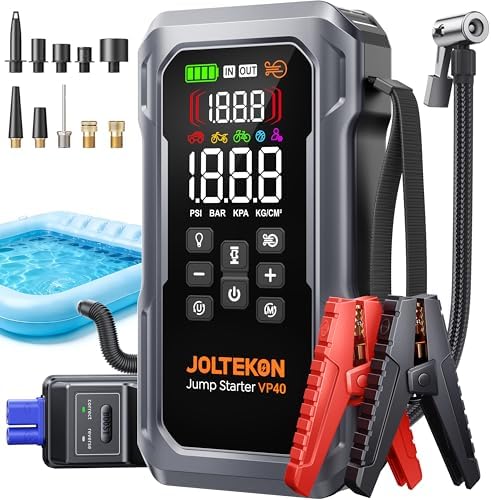 6000A 160PSI 9-in-1 Car Battery Jump Starter with Air Compressor & Air Blower (All Gas 12L Diesel)