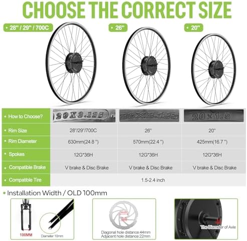 BAFANG G020 48V 500W Front Wheel Ebike Conversion Kit 20" 26" 700C 28" 29" | Max Torque 65N.m | Top Speed 25mph | Fit for 97-103mm Front Dropout