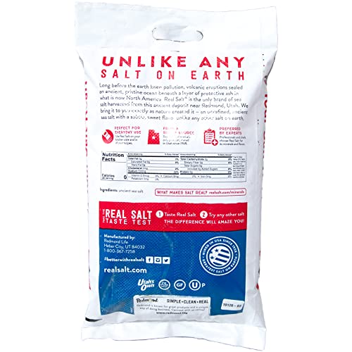 REDMOND Real Sea Salt - Natural Unrefined Gluten Free Fine, 26 Ounce Pouch (1 Pack)