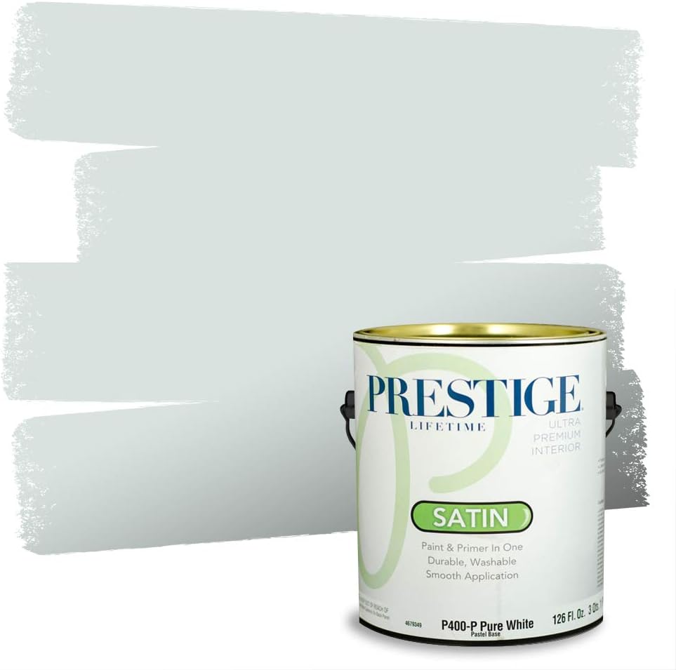 PRESTIGE Paints E100-T-SW6241 Exterior Paint and Primer in One, 1-Gallon, Flat, Comparable Match of Sherwin Williams Aleutian, 1 Gallon, SW18-Aleutian