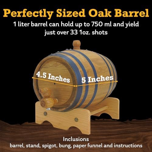 3L Charred Oak Aging Barrel for Whiskey, Rum & Wine