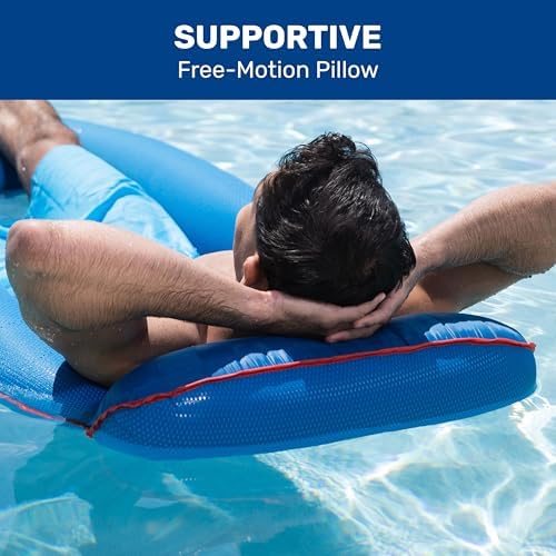 Aqua Comfort Pool Float Lounge – Inflatable Pool Floats for Adults with Headrest and Footrest – Bubble Waves