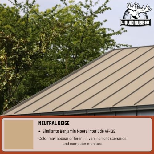 Liquid Rubber Color Roof Sealant - Flat & Metal, White, 1 Gallon | Elastomeric Roof Coating - Waterproof, UV-Stable & Flexible - Compatible with Low-Slope Roofs, Resists Cracking & Chipping
