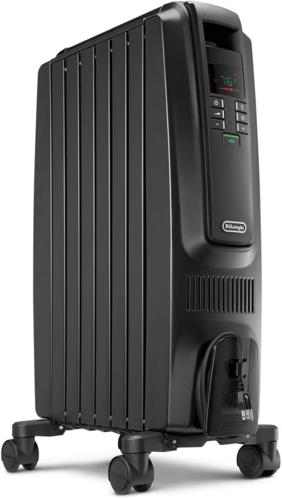 De'Longhi Dragon Digital Oil Filled Radiator Heater, 1500W Electric Space Heater for indoor use, programmable timer, Energy Saving, full room heater with safety features TRD40615E