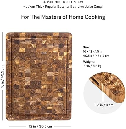 Teakhaus Butcher Block Carving Board - Large Extra Thick Cutting Board with Juice Groove - Holiday Gift Ideas for Men and Women - Gift-Ready End Grain Wood, Knife Friendly - FSC Certified