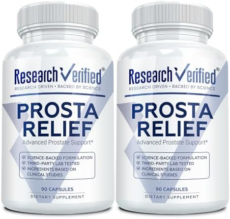 Research Verified Prosta Relief - Saw Palmetto and Bioperine - Prostate Health, Bladder & Urinary Health, Drive and Performance - Pure Natural, 90 Capsules (Pack of 1)
