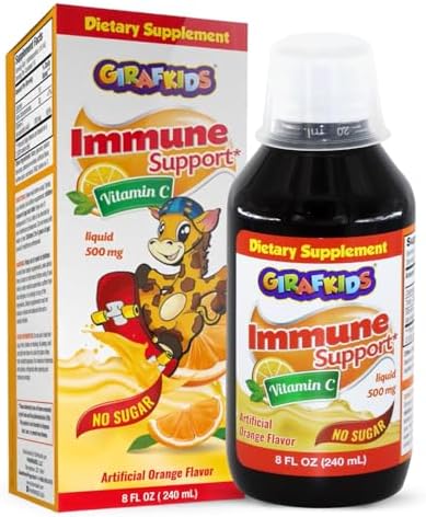 GirafKids Liquid Multivitamin for Kids with B Complex, 8 Fl Oz, Ages 4+