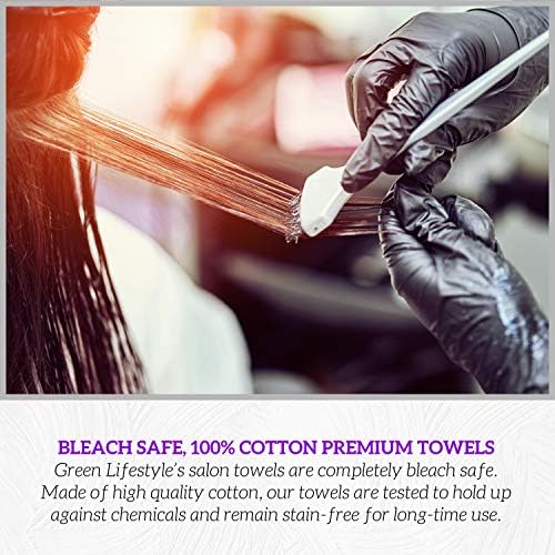 GREEN LIFESTYLE Black Bleach Proof Towels Bulk Sets 100% Cotton 16' X 25' Premium Spa Quality, Super Soft and Absorbent for Gym, Pool, Spa