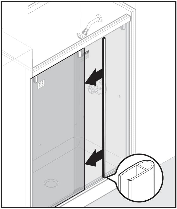 Gordon Glass Co Translucent Vinyl Bulb Seal for 3/8" (10mm) Glass - 84 in Long | Shower Door U-Channel with Soft Bulb Seal for 3/8" Glass