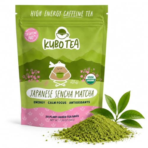 Kubo Energize Yerba Mate Tea, Organic High Caffeine Energy Tea Bags - 20 Ct
