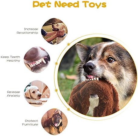 Dog Squeaky Chew Toys No Stuffing Soft Plush for Small Medium Large Breed