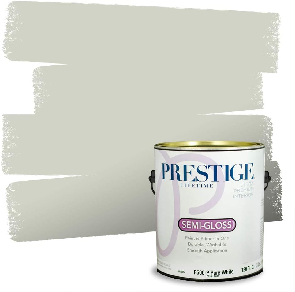 PRESTIGE Paints Exterior Paint and Primer In One, 1-Gallon, Flat, Comparable Match of Sherwin Williams* Coastal Plain*