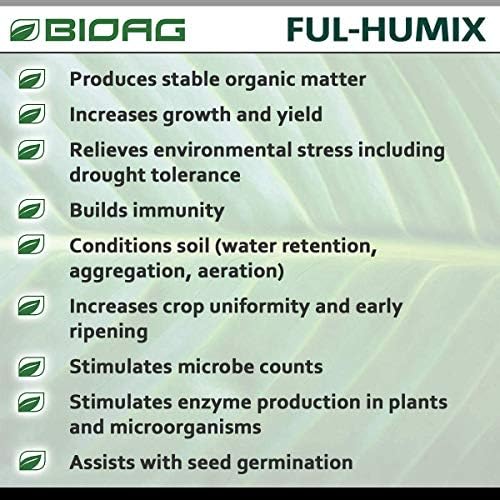BIOAG Ful-Humix Organic Humic Acid Soil Dry Amendment, Increases Yield, Nutrient Uptake for All Plants, Lawn (300 Grams)