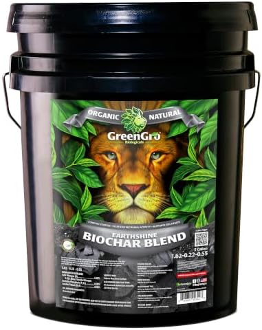 GreenGro Earthshine Biochar & Humic Acid Blend, Activated Charcoal, 2lb | Sequesters Carbon, Organic Soil Booster, Top Soil, Plant Food, Compost Tea Accelerator, Derived from Worm Castings