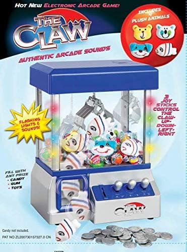 Claw Machine - Arcade Mini Toy Grabber Machine for Kids - Candy Machine- Retro Carnvial Music & Flashing Lights- Best Birthday Gift Game. Use Gumballs
