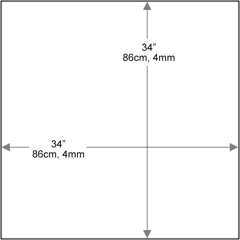 16 inch Square Glass Table Top - Tempered - 1/2" Thick Glass Surface, Safe Beveled Edge, Eased Corners, Multipurpose for Dining Table, Patio, Coffee and End Table