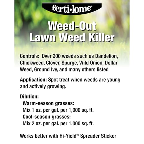 Fertilome (10515) Weed-Out Lawn Weed Killer Concentrate, 32 oz | Triclopyr liquid concentrate - Treats 200+ broadleaf weed species, 8,000 sq ft/pint - Lawn homeowners