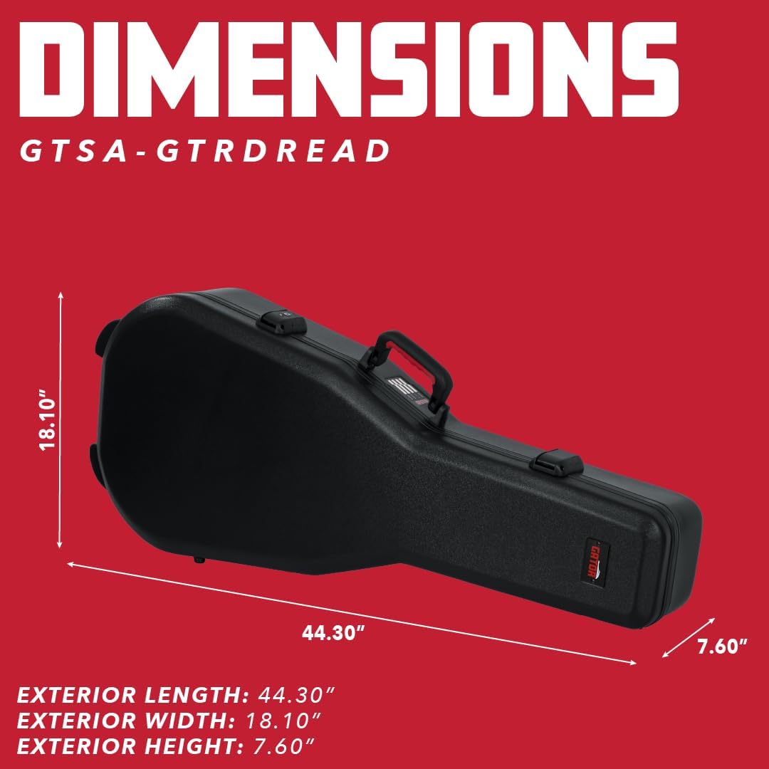 Gator Cases Molded Flight Case For SG Style Double Cut Away Guitars With TSA Approved Locking Latch, (GTSA-GTRSG)
