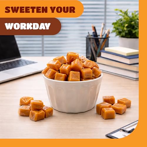 Caramel Candy, Creamy Caramels Individually Wrapped - 4 Lb Pack | Vanilla Flavored, Chewy Candy for Office