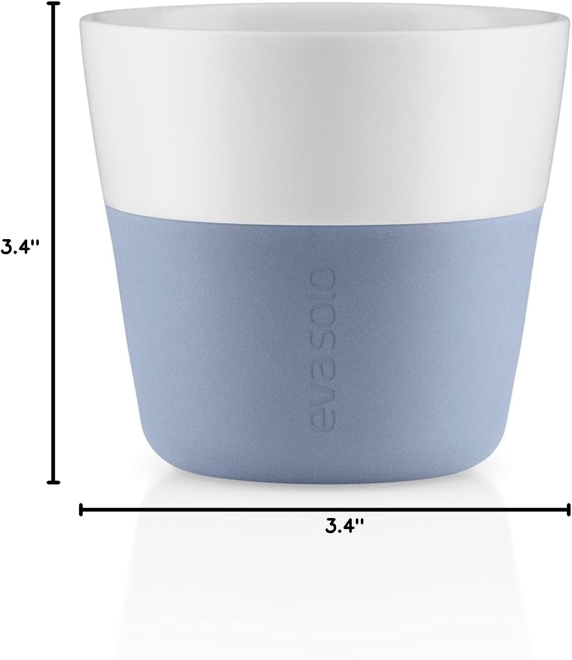 Eva Solo | 2 Lungo Tumbler Mugs | 8 oz Porcelain Coffee Cup Tumblers with Silicone-coated Grip | Danish Design, Functionality & Quality | Black