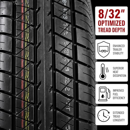 eCustomrim 2-Pack Trailer Tire Rim Assembly 4.80-12 480-12 Load C 5 Lug | 12 Inch Load Range C 6 Ply Tire, 5 Bolt On 4.5 Inch Center White Wheel