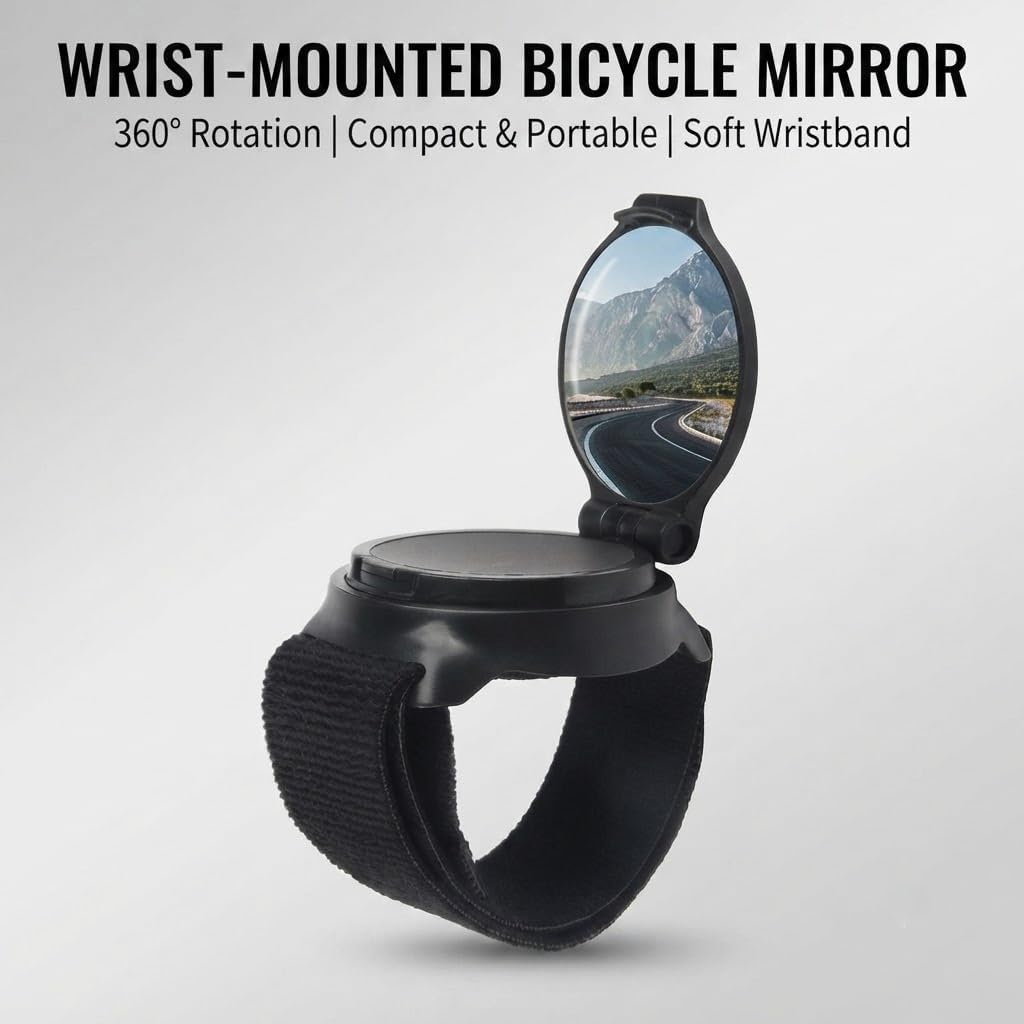 Wrist Mirror for Strider 12 14x 2-in-1 Rocking Bike 2010-2026, 360° Rotating Rear View Mirror with Adjustable Strap