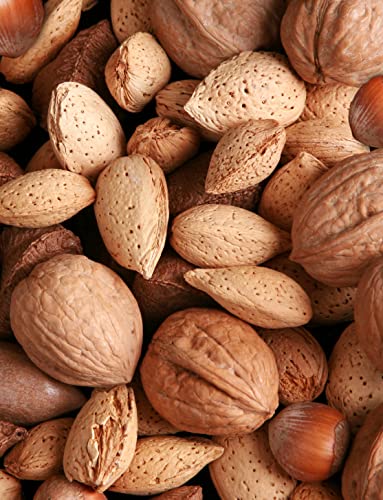 Anna and Sarah Premium Mixed Nuts in Shell, 4 Pound Bag, California Jumbo Chandler Walnuts, Georgia Extra Large Pecans, California Almonds