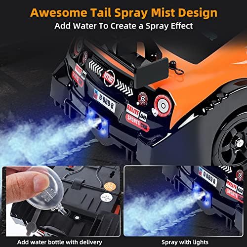 RC Drift Car 2.4GHz 1:16 Scale 4WD High Speed Remote Control Cars Vehicle with LED Lights Two Batteries and Drifting Tires Racing Sport Toy Cars for