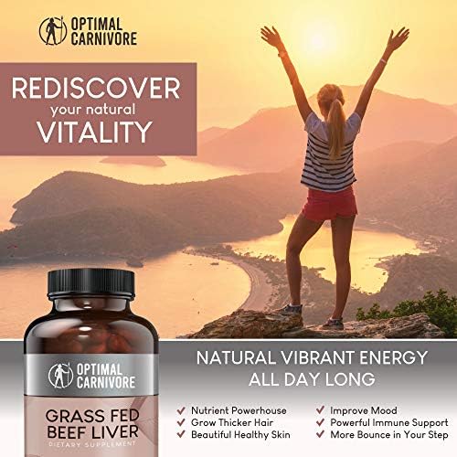 Grass Fed Beef Liver Capsules, Freeze Dried in Convenient Pills, 180 Capsules, Desiccated Supplement