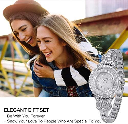 SIBOSUN Lady Women Wrist Watch Quartz Gold Stainless Steel Crystal Dress Fashion Bracelet
