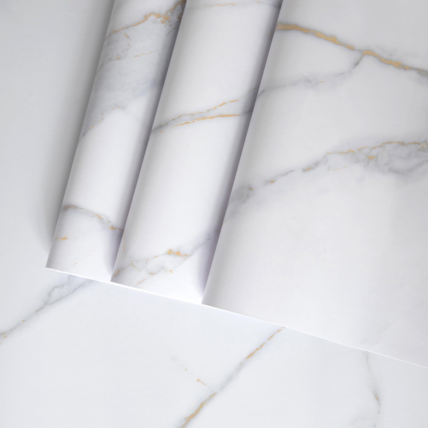 BAYYA Extra Wide Countertop Contact Paper Marble Peel and Stick Wallpaper | Grey Thicken Matte 48x354inch Gray Kitchen Peel and Stick Countertops Bathroom Self-Adhesive Waterproof Marble Vinyl Wrap
