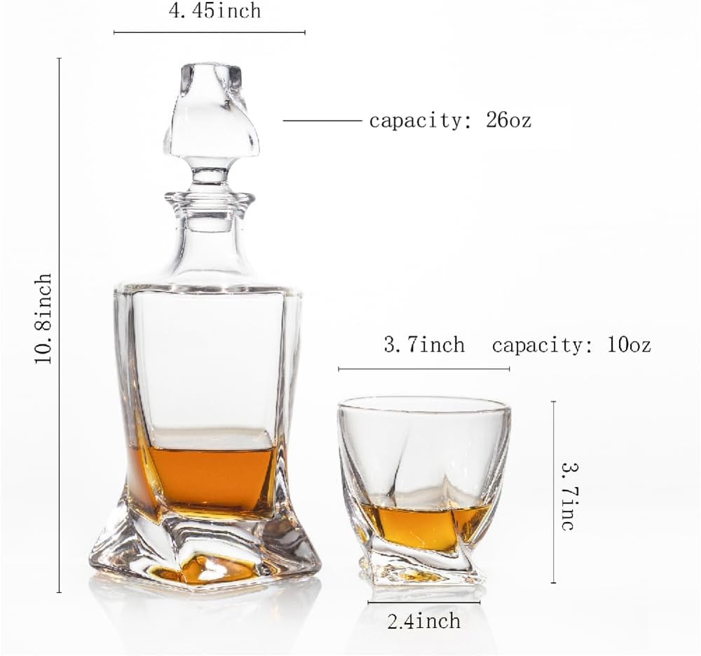 Square 25oz Whiskey Decanter with Glass Stopper