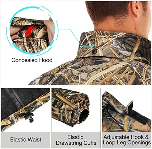 TIDEWE Rain Suit for Men, Waterproof Lightweight 2-Piece Rain Gear