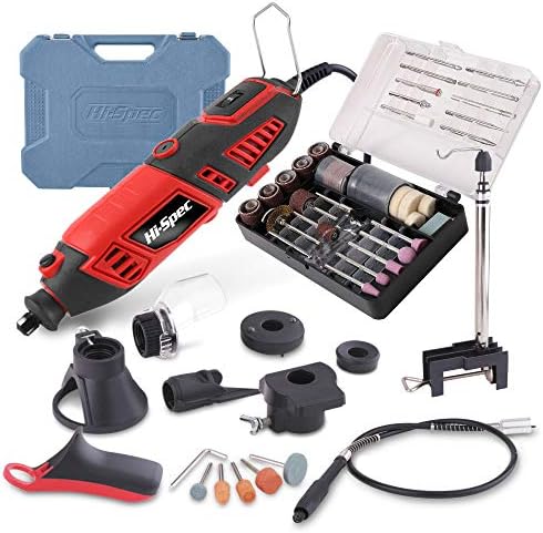 Hi-Spec Corded Rotary Tool Kit for Cutting, Grinding and Sanding with Bits